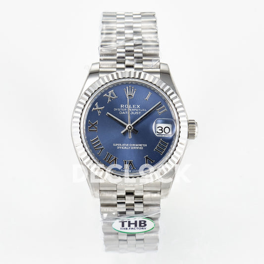 Rolex Datejust 31mm 278274 Blue Roman Dial Steel Jubilee THBF HZ2236 - front view