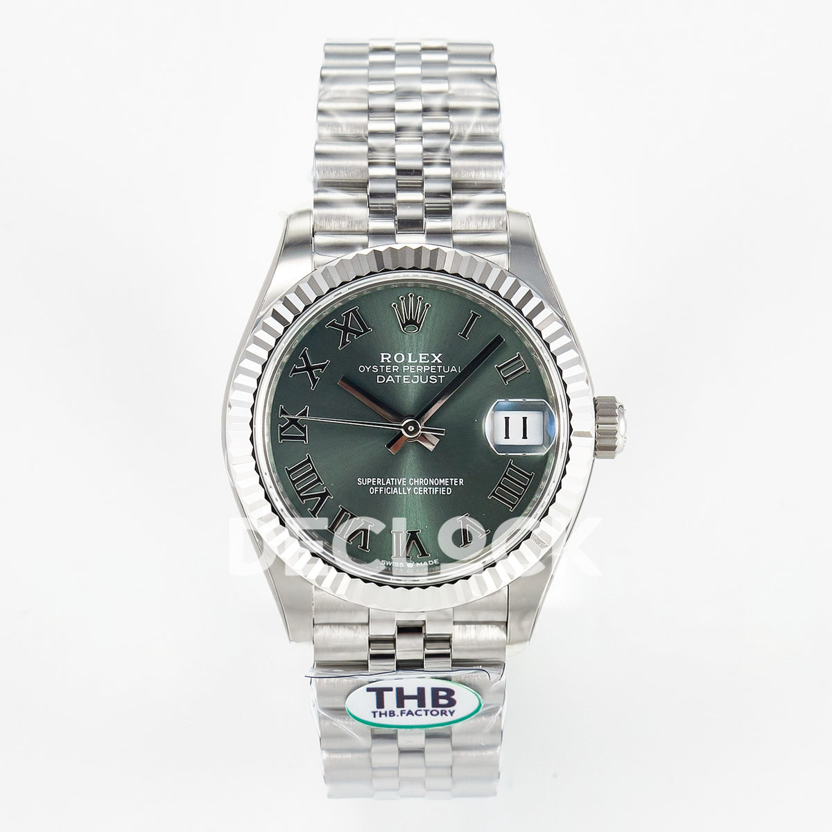 Rolex Datejust 31mm 278274 Green Roman Dial Steel Jubilee THBF HZ2236 - front view