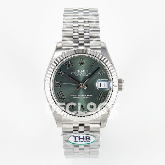 Rolex Datejust 31mm 278274 Green Roman Dial Steel Jubilee THBF HZ2236 - front view