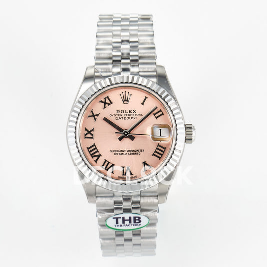 Rolex Datejust 31mm 278274 Rose Roman Dial Steel Jubilee THBF HZ2236 - front view