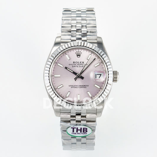 Rolex Datejust 31mm 278274 Pink Baton Dial Steel Jubilee THBF HZ2236 - front view