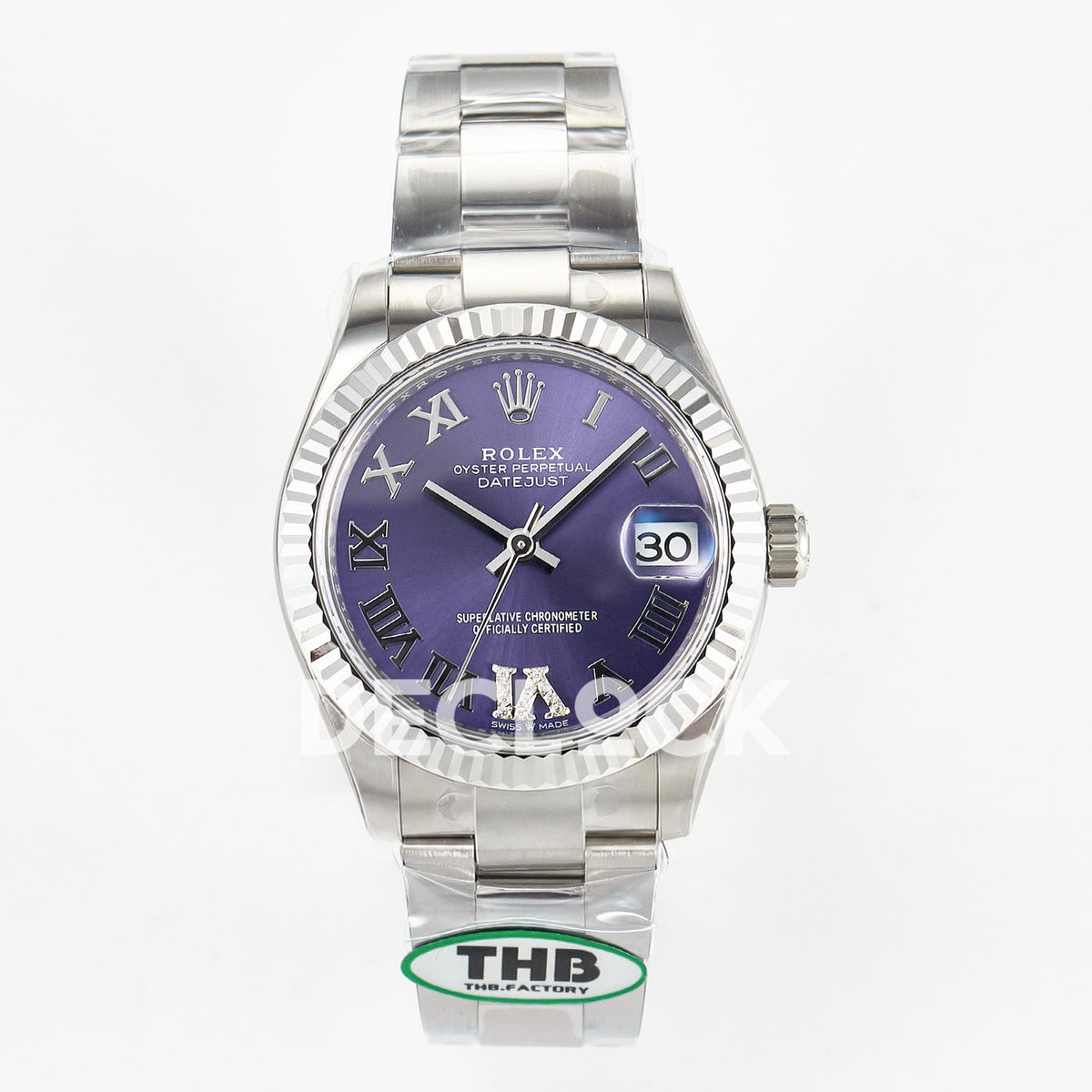 Rolex Datejust 31mm 278274 Purple Dial Steel Oyster THBF HZ2236 - front view