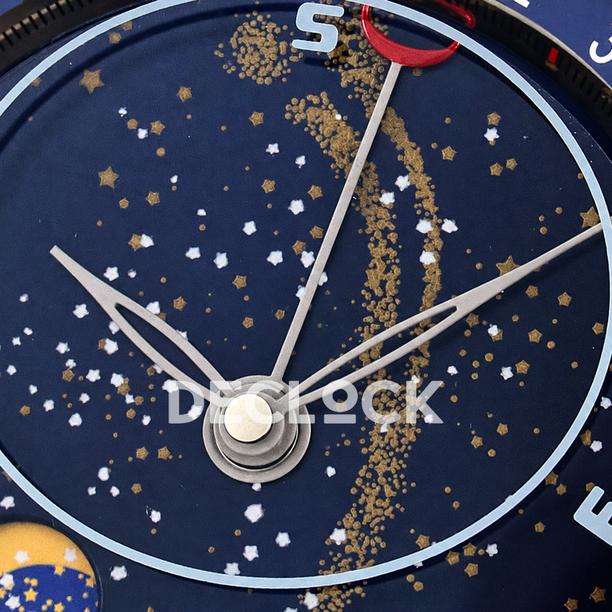 Patek Philippe Celestial Moon Age YLF replica with blue dial and blue leather strap — star map detail