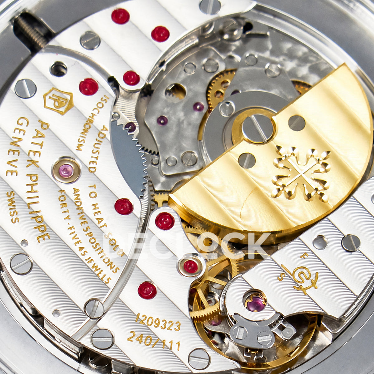 Patek Philippe Celestial Moon Age YLF replica with blue dial and blue leather strap — micro rotor detail