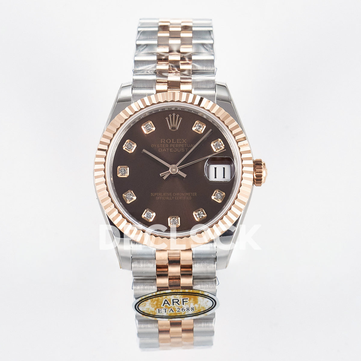 Rolex Datejust 31mm 278271 Brown Gem-Set Dial Rose Gold / Steel Jubilee ARF 2688 - front view