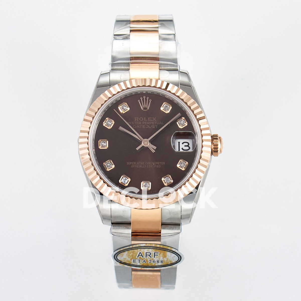 Rolex Datejust 31mm 278271 Brown Gem-Set Dial Rose Gold / Steel Oyster ARF 2688 - front view