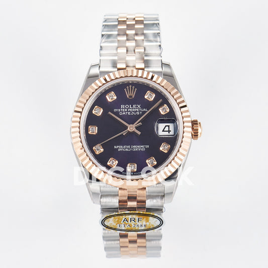 Rolex Datejust 31mm 278271 Purple Gem-Set Dial Rose Gold / Steel Jubilee ARF 2688 - front view