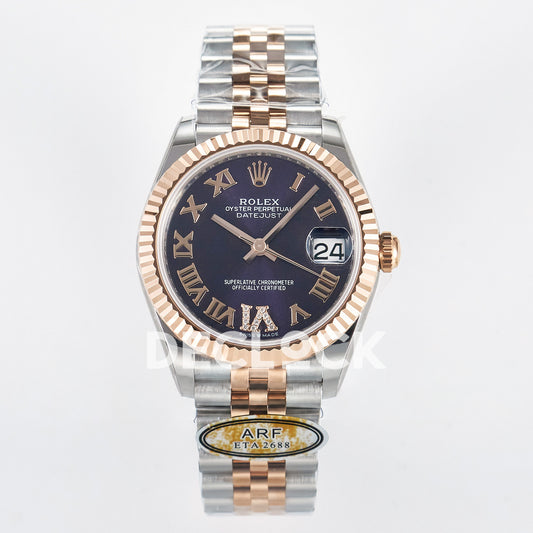 Rolex Datejust 31mm 278271 Purple Roman Dial Rose Gold / Steel Jubilee ARF 2688 - front view