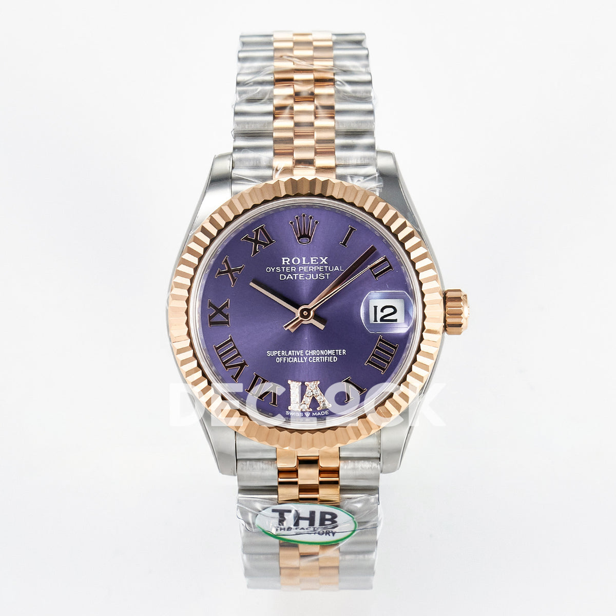 Rolex Datejust 31mm 278271 Purple Roman Dial Rose Gold / Steel Jubilee THBF HZ2236 - front view