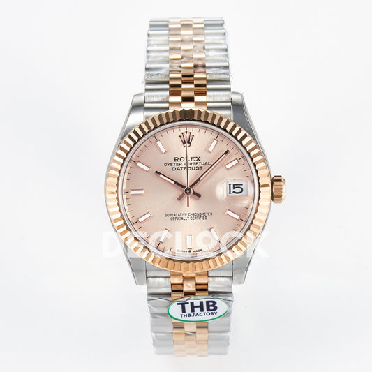 Rolex Datejust 31mm 278271 Rose Baton Dial Rose Gold / Steel Jubilee THBF HZ2236 - front view