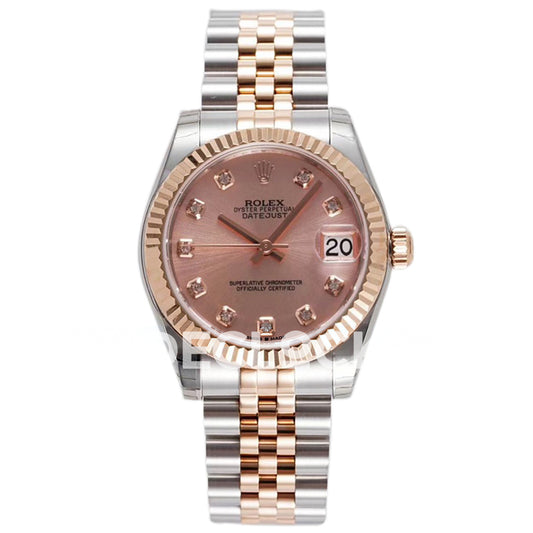 Rolex Datejust 31mm 278271 Rose Gem-Set Dial Rose Gold / Steel Jubilee A2824 - front view