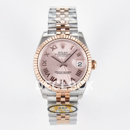 Rolex Datejust 31mm 278271 Rose Roman Dial Rose Gold / Steel Jubilee ARF 2688 - front view
