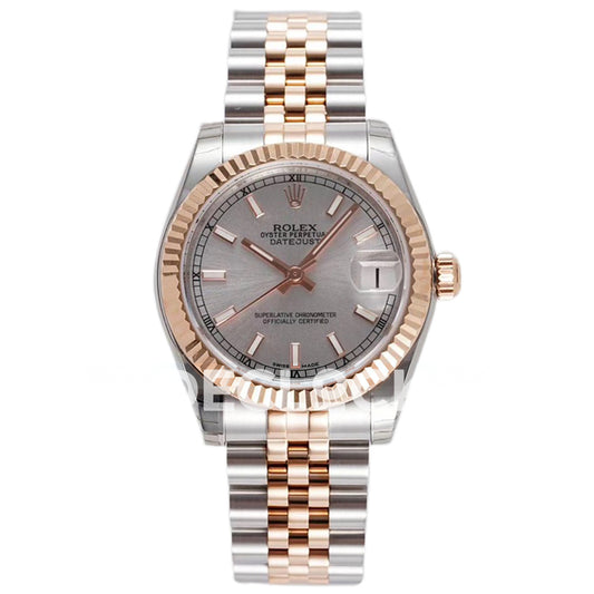 Rolex Datejust 31mm 278271 Silver Baton Dial Rose Gold / Steel Jubilee A2824 - front view