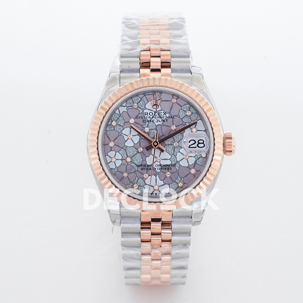 Rolex Datejust 31mm 278271 Silver Floral Dial Rose Gold / Steel Jubilee A2824 - front view