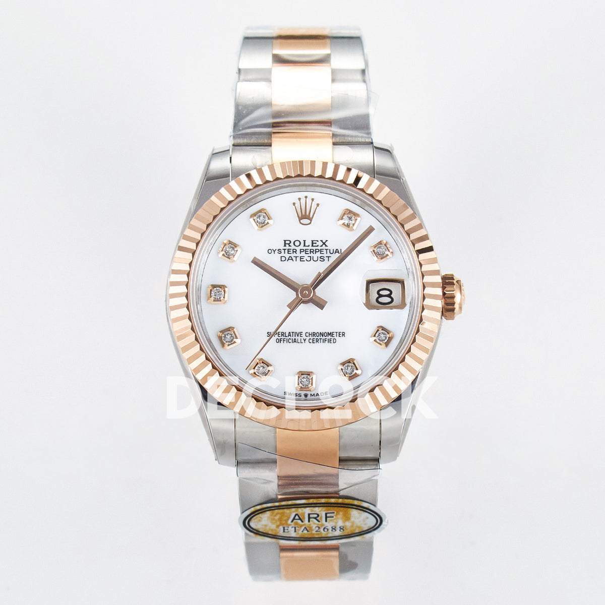 Rolex Datejust 31mm 278271 White MOP Gem-Set Dial Rose Gold / Steel Oyster ARF 2688 - front view