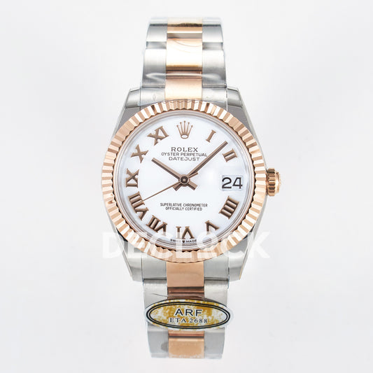Rolex Datejust 31mm 278271 White Roman Dial Rose Gold / Steel Oyster ARF 2688 - front view