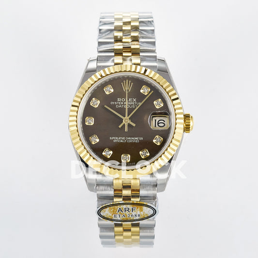 Rolex Datejust 31mm 278273 Brown Gem-Set Dial Yellow Gold / Steel Jubilee ARF 2688 - front view