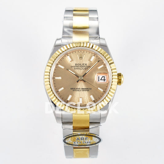Rolex Datejust 31mm 278273 Champagne Baton Dial Yellow Gold / Steel Oyster ARF 2688 - front view