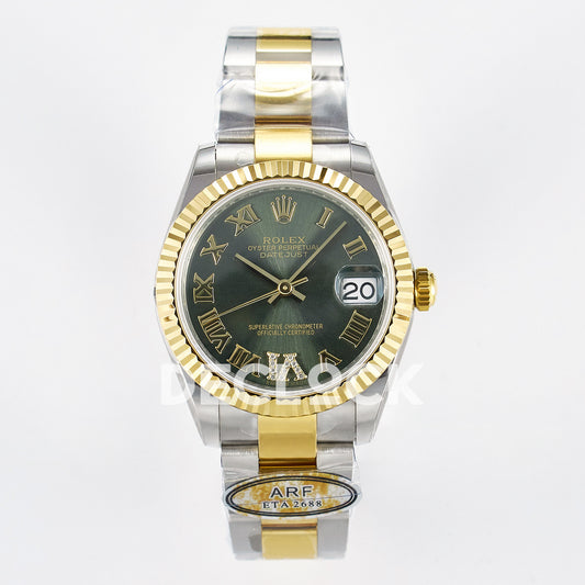 Rolex Datejust 31mm 278273 Green Roman Dial Yellow Gold / Steel Oyster ARF 2688 - front view