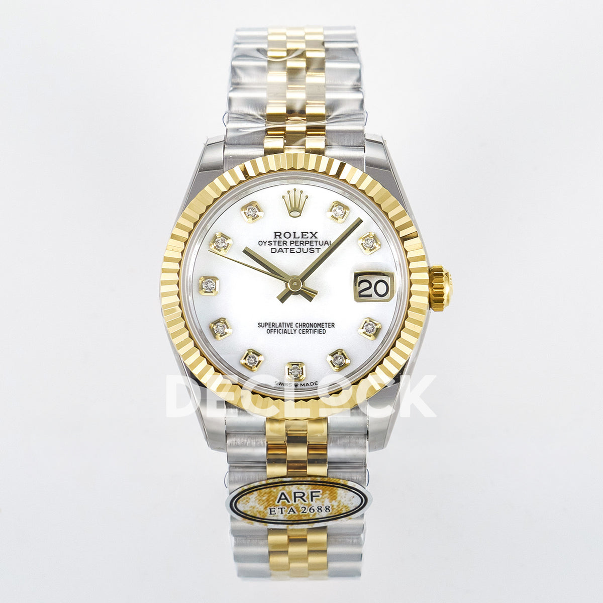 Rolex Datejust 31mm 278273 White MOP Gem-Set Dial Yellow Gold / Steel Jubilee ARF 2688 - front view