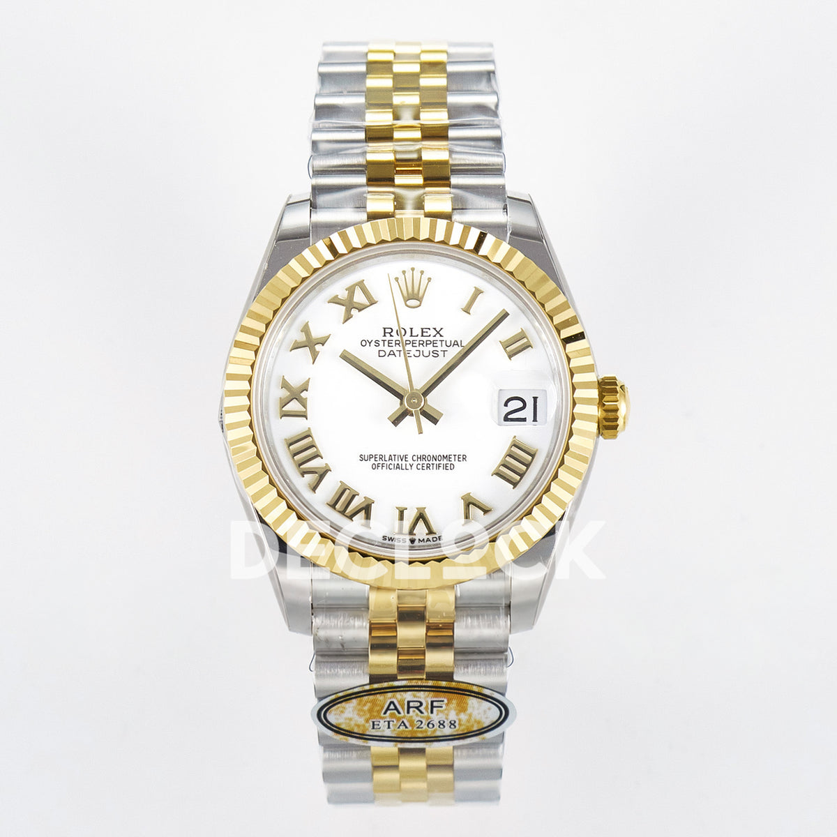Rolex Datejust 31mm 278273 White Roman Dial Yellow Gold / Steel Jubilee ARF 2688 - front view