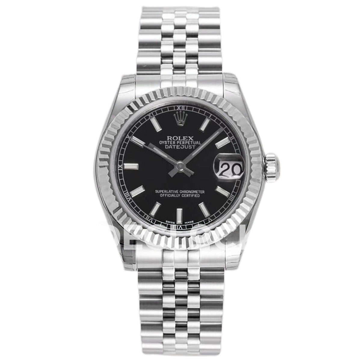 Rolex Datejust 31mm 278274 Black Baton Dial Steel Jubilee A2824 - front view