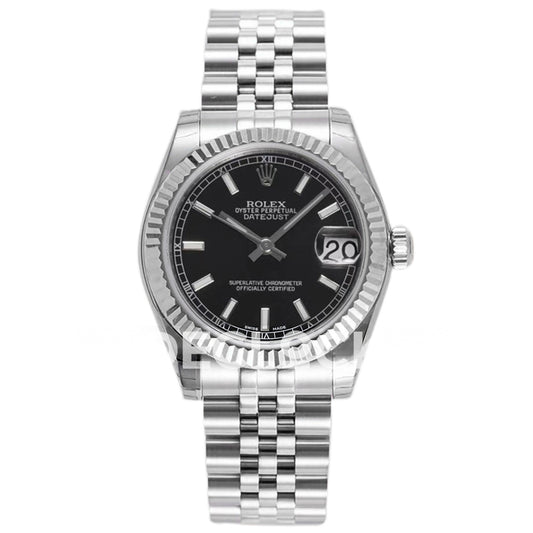 Rolex Datejust 31mm 278274 Black Baton Dial Steel Jubilee A2824 - front view