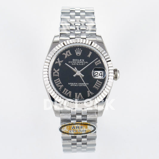 Rolex Datejust 31mm 278274 Black Roman Dial Steel Jubilee ARF 2688 - front view