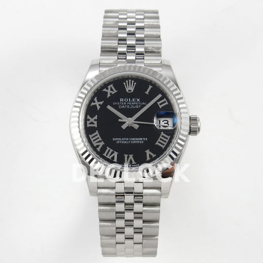 Rolex Datejust 31mm 278274 Black Roman Dial Steel Jubilee THBF HZ2236 - front view
