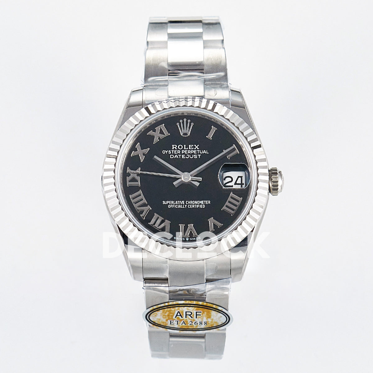 Rolex Datejust 31mm 278274 Black Roman Dial Steel Oyster ARF 2688 - front view