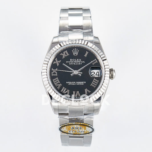 Rolex Datejust 31mm 278274 Black Roman Dial Steel Oyster ARF 2688 - front view
