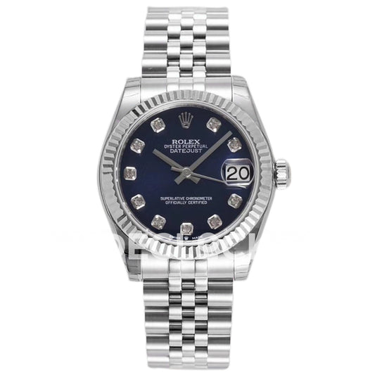 Rolex Datejust 31mm 278274 Blue Gem-Set Dial Steel Jubilee A2824 - front view