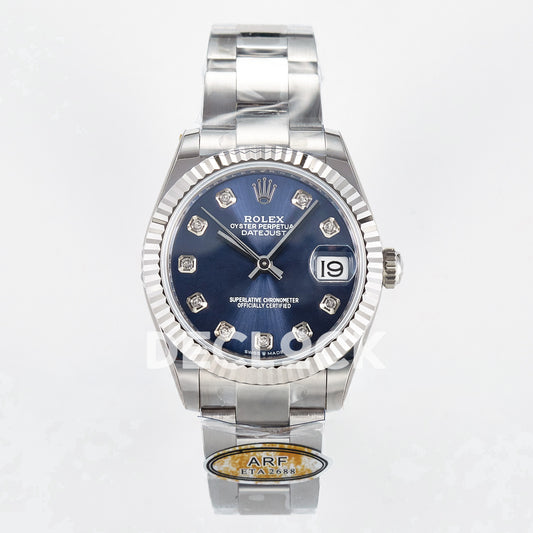 Rolex Datejust 31mm 278274 Blue Gem-Set Dial Steel Oyster ARF 2688 - front view