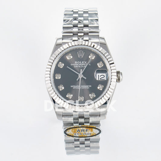 Rolex Datejust 31mm 278274 Gray Gem-Set Dial Steel Jubilee ARF 2688 - front view