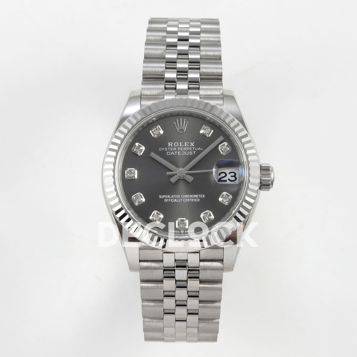 Rolex Datejust 31mm 278274 Gray Gem-Set Dial Steel Jubilee THBF HZ2236 - front view