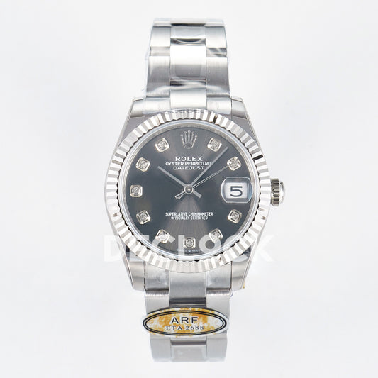 Rolex Datejust 31mm 278274 Gray Gem-Set Dial Steel Oyster ARF 2688 - front view