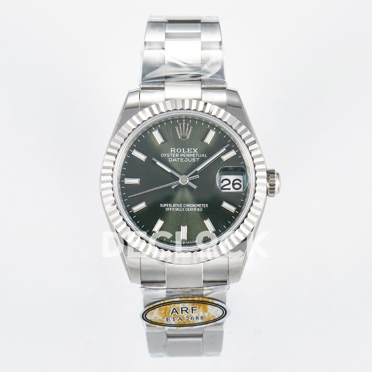 Rolex Datejust 31mm 278274 Green Baton Dial Steel Oyster ARF 2688 - front view