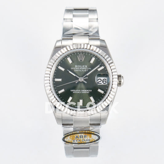 Rolex Datejust 31mm 278274 Green Baton Dial Steel Oyster ARF 2688 - front view