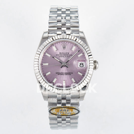 Rolex Datejust 31mm 278274 Pink Baton Dial Steel Jubilee ARF 2688 - front view
