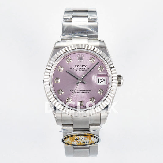 Rolex Datejust 31mm 278274 Pink Gem-Set Dial Steel Oyster ARF 2688 - front view