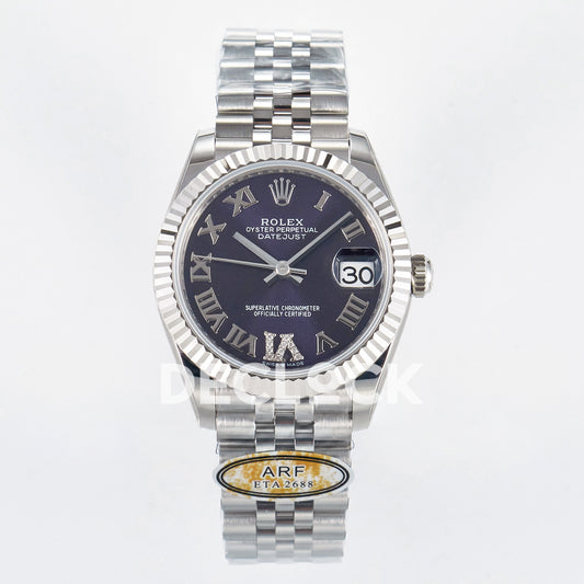 Rolex Datejust 31mm 278274 Purple Roman Dial Steel Jubilee ARF 2688 - front view