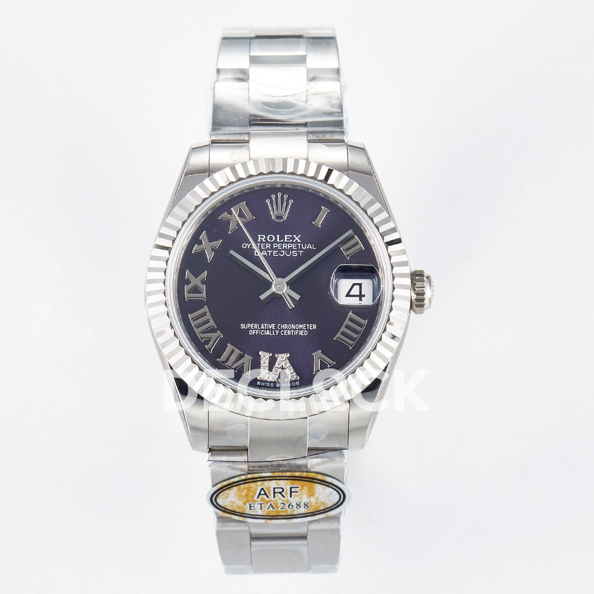 Rolex Datejust 31mm 278274 Purple Roman Dial Steel Oyster ARF 2688 - front view