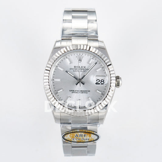 Rolex Datejust 31mm 278274 Silver Baton Dial Steel Oyster ARF 2688 - front view
