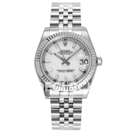 Rolex Datejust 31mm 278274 White Baton Dial Steel Jubilee A2824 - front view