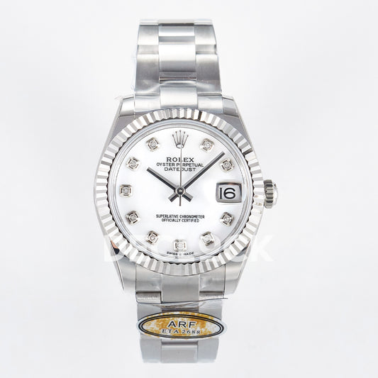 Rolex Datejust 31mm 278274 White MOP Gem-Set Dial Steel Oyster ARF 2688 - front view