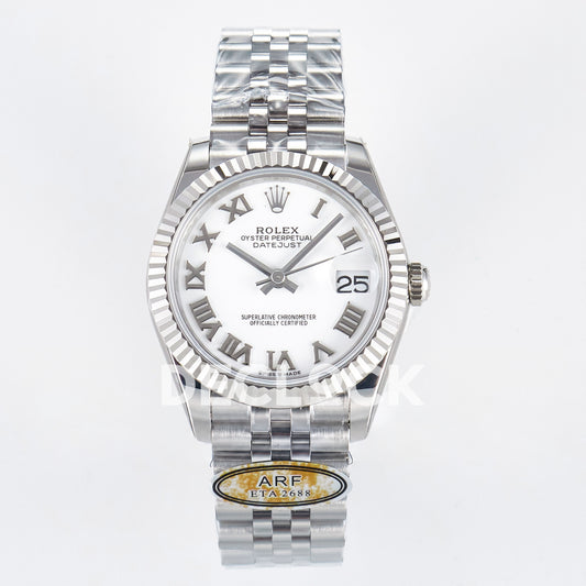 Rolex Datejust 31mm 278274 White Roman Dial Steel Jubilee ARF 2688 - front view