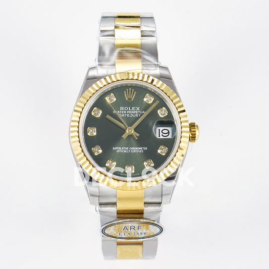 Rolex Datejust 31mm Green Gem-Set Dial Yellow Gold / Steel Oyster ARF 2688 - front view