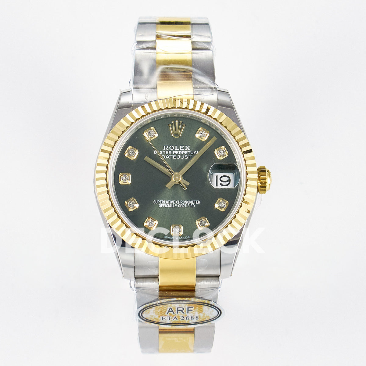 Rolex Datejust 31mm Green Gem-Set Dial Yellow Gold / Steel Oyster ARF 2688 - front view