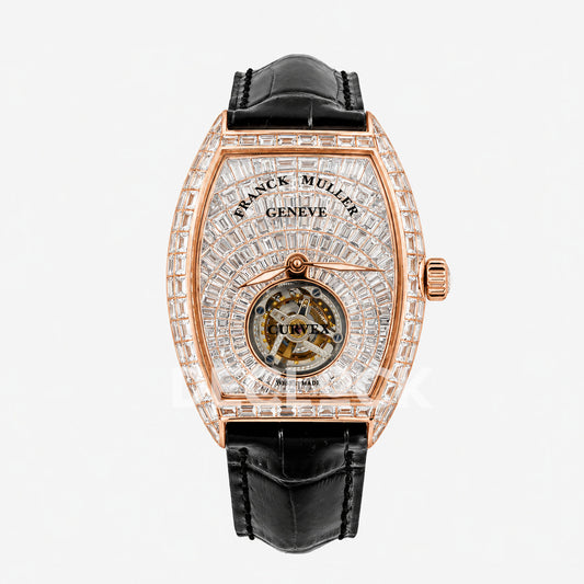 Franck Muller Crazy Hours Black Dial with Colourful Markers in Rose Gold Replica Watch