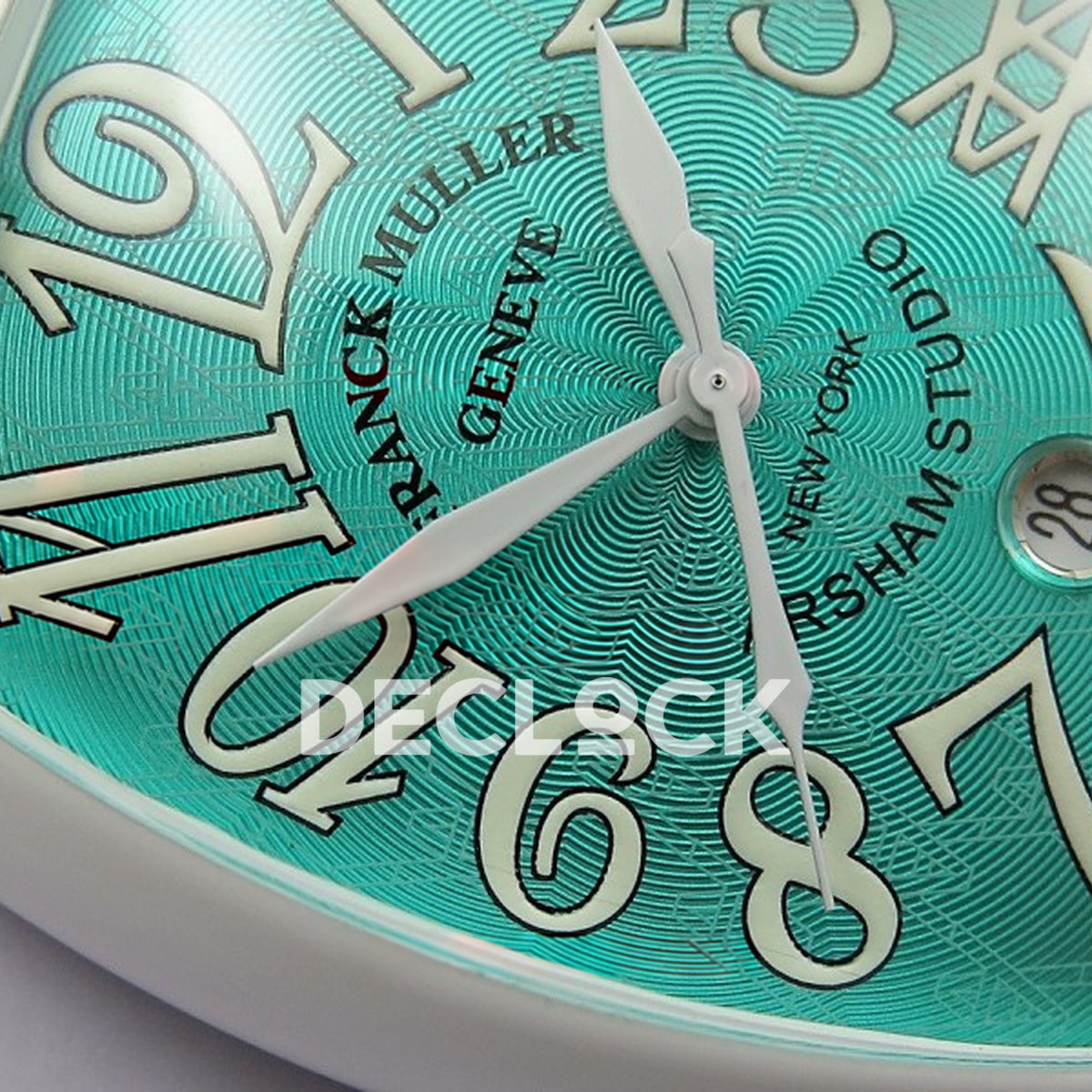Franck Muller Casablanca White PVD Summer Blue Dial - Guilloche dial detail